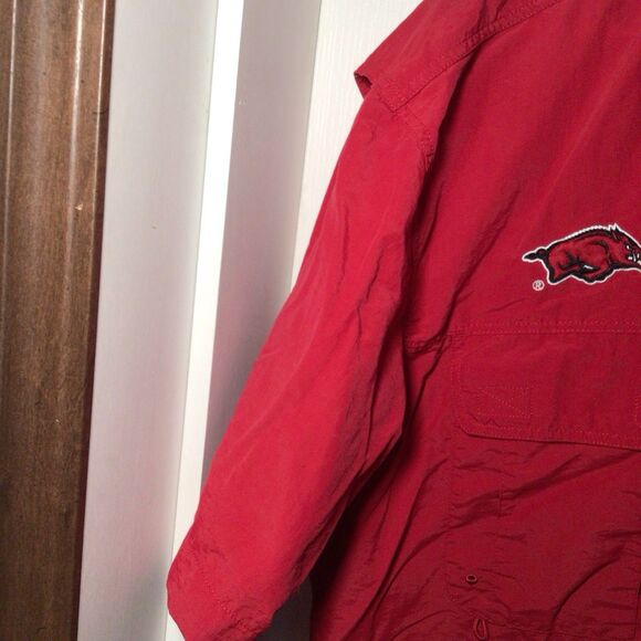 Vintage Arkansas Razorbacks Chiliwear Mens Large Short Sleeve Button Up Shirt - Picture 3 of 16